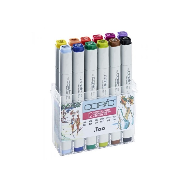 Фломастери COPIC Classic Summer Colours - сет од 12 бр