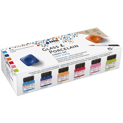 Сет бои за стакло и порцелан  KREUL 6 x 20 ml + четка