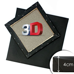 3D Црно сликарско платно на рамка PROFI - изберете димензија