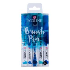 Акварелни пенкала Ecoline Brush Pen Blue | Комплет од 5 парчиња