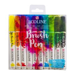 Акварелни пенкала Ecoline Brush Pen Bright | Комплет од 10 парчиња