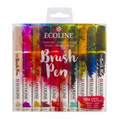 Акварелни пенкала Ecoline Brush Pen Fashion | Комплет од 10 парчиња