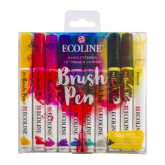 Акварелни пенкала Ecoline Brush Pen Hand Lettering | Комплет од 10 парчиња