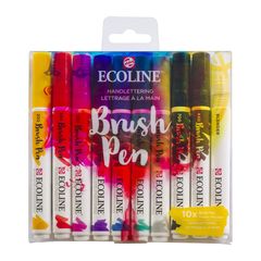 Акварелни пенкала Ecoline Brush Pen Hand Lettering  | Комплет од 10 парчиња