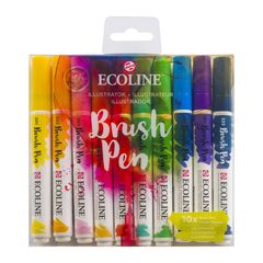 Акварелни пенкала Ecoline Brush Pen Illustrator | Комплет од 10 парчиња