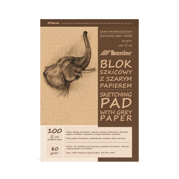 Блок за скицирање 50 (100) сиво-кафеави листови