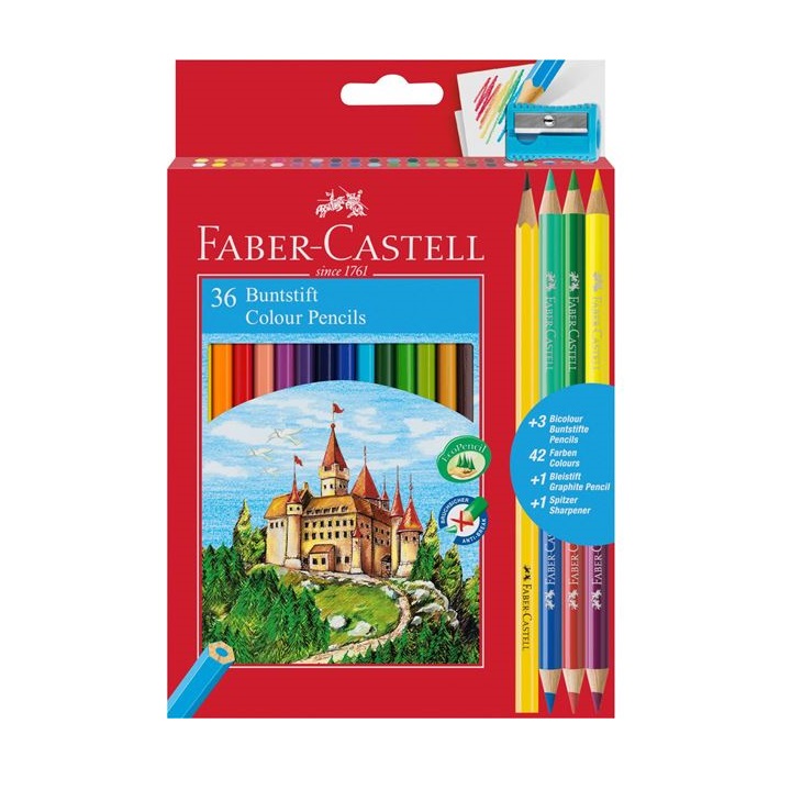 Боици Faber-Castell шестоаголни / сет од 36 бои