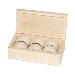 Дрвена кутија со 6 прстени за салфетки