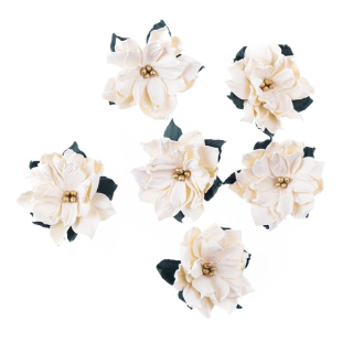 3D хартиено цвеќе | Бела божиќна ѕвезда 6 пар