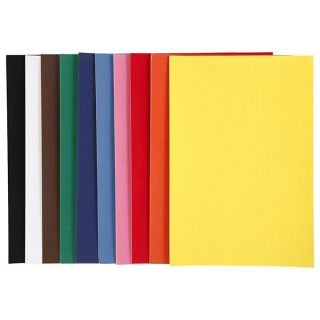 Хартија од велур А4 - разни бои - сет 10 парчиња