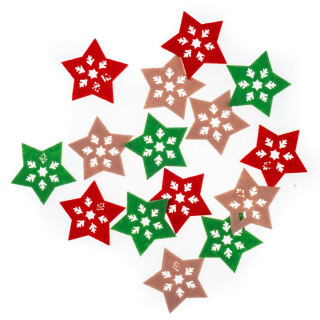 Новогодишни налепници од филц | ѕвезда 15 пар