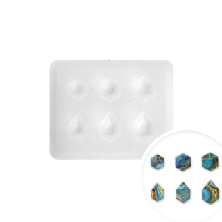 Професионална силиконска форма Pentart - хексагони со скапоцени камења