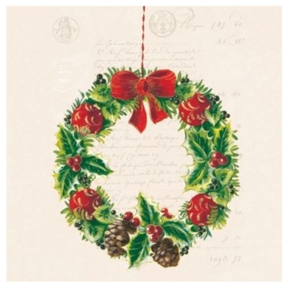 Салфетки за декупаж Christmas Wreath - 1 парче