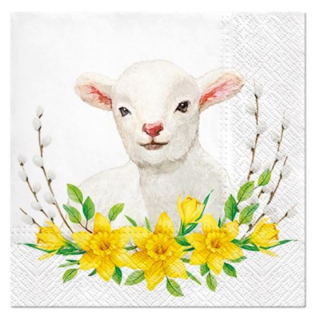 Салфетки за декупаж  Lamb with Wreath - 1 парче
