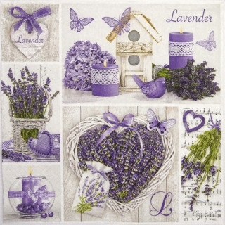 Салфетки за декупаж Lavender Collage - 1 парче