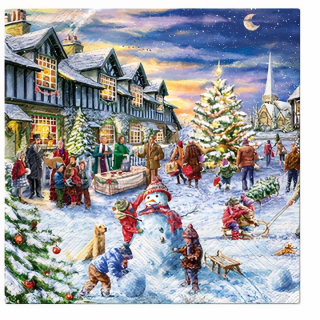 Салвети за декупаж Christmas market- 1 парче