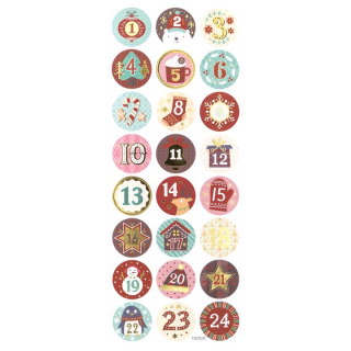 Сет новогодишни налепници 24 парчиња | Advent календар