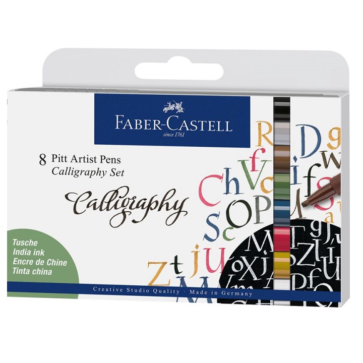 Калиграфски пенкала Faber-Castell Pitt / сет од 8 парчиња
