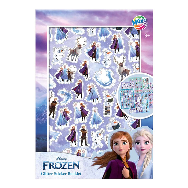 Книга со блескави налепници Frozen A5