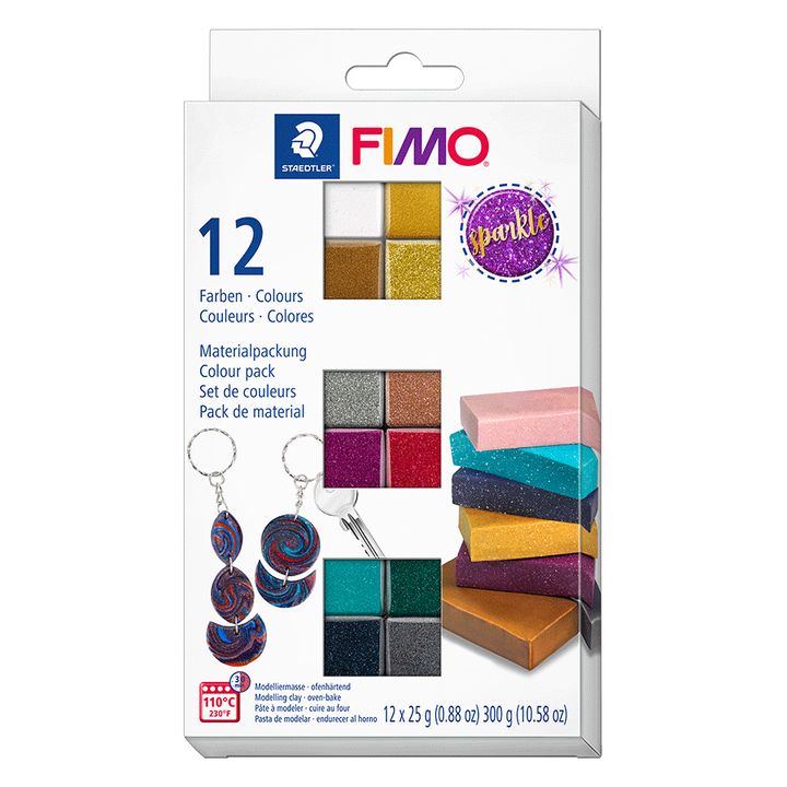 Комплет FIMO ефект од полимерна глина, бои со искра