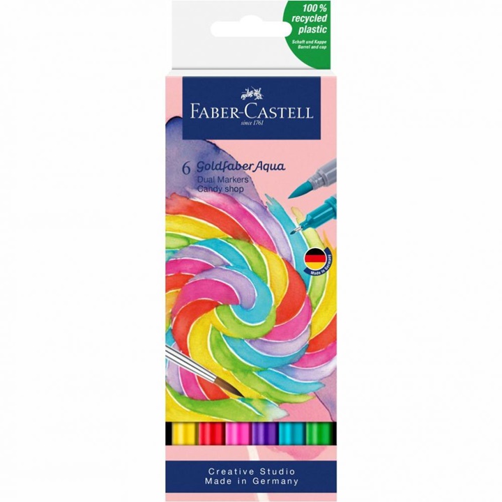 Маркери акварел Goldfaber Aqua Dual set Candy shop - 6 парчиња