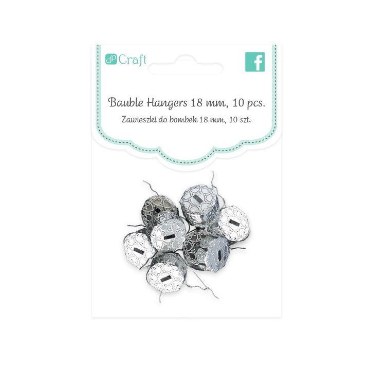 Метални куки во сребрена боја за изработка на орнаменти  | 18 mm 10 парчиња