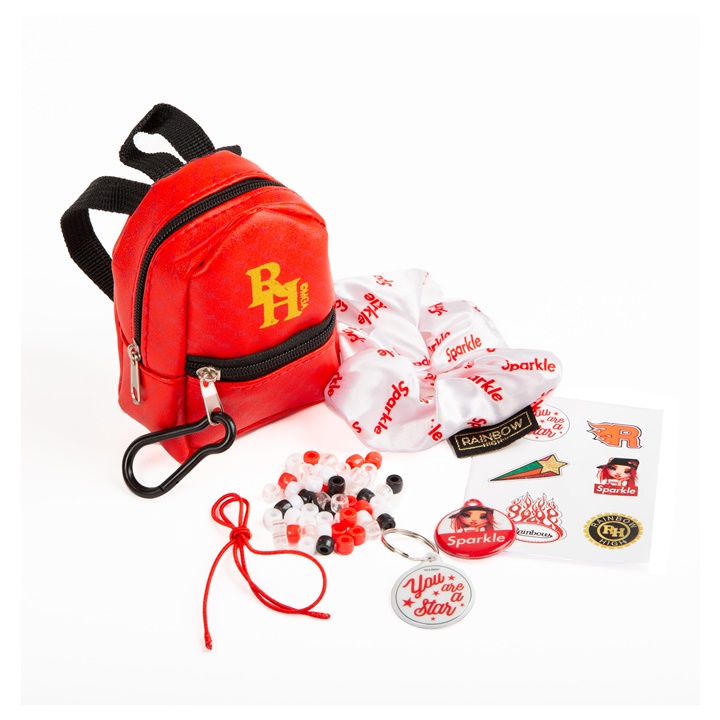 Мини ранец со додатоци RAINBOW HIGH црвена боја