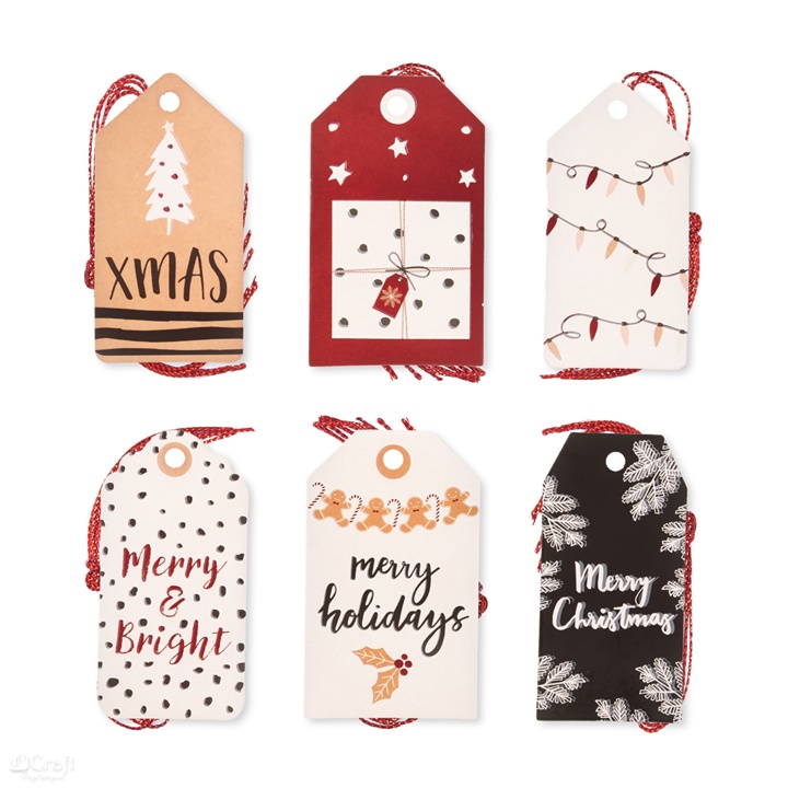 Новогодишни етикети задекорација 24 пар  | Merry Holidays