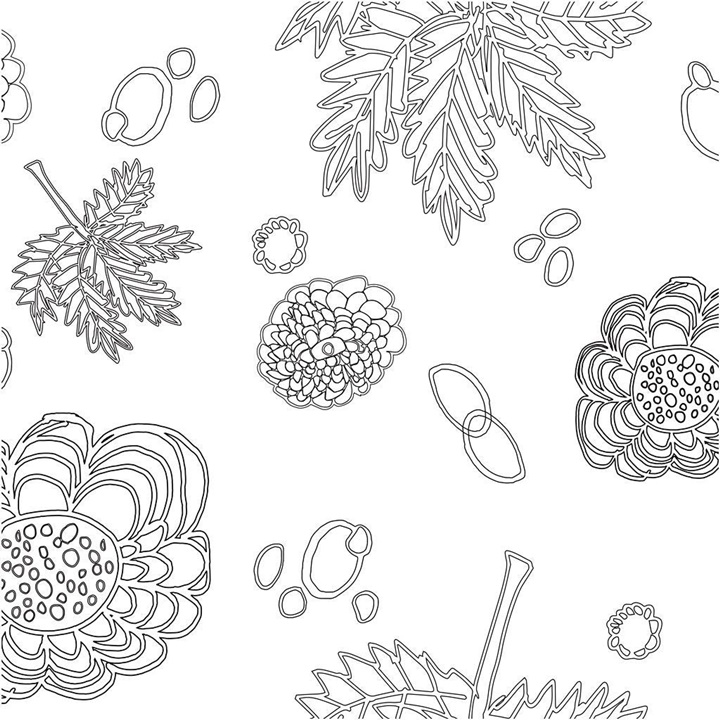 Памучна ткаенина 100 x 140 cm | plant motif