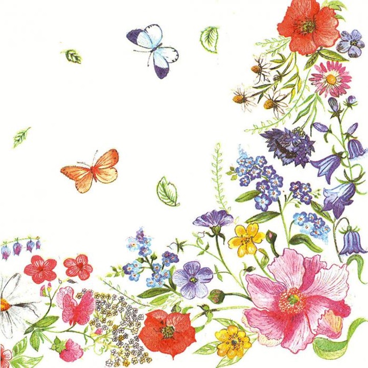 Салфетки за декупаж Blossom Border - 1 парче