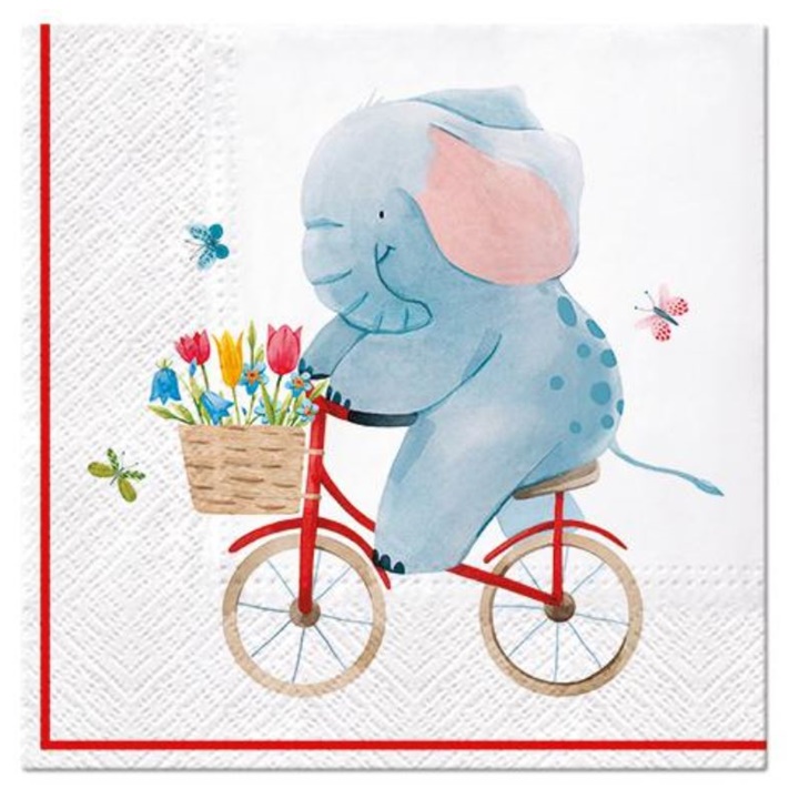 Салфетки за декупаж Elephant on Bike - 1 парче