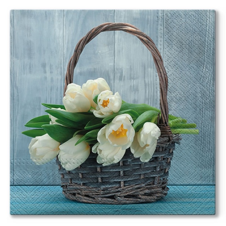 Салфетки за декупаж Tulips in the Basket - 1 парче