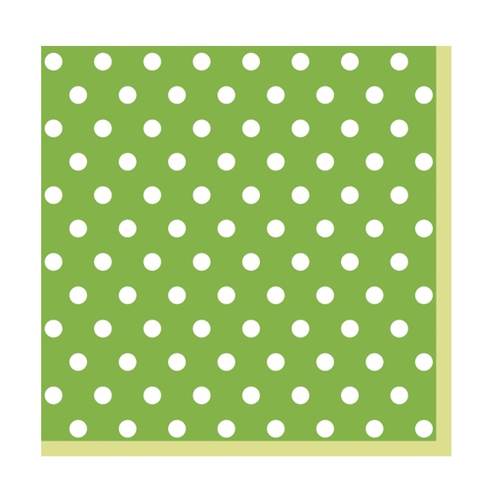 Салфетки за декупаж - Зелена со точки - 1 производ