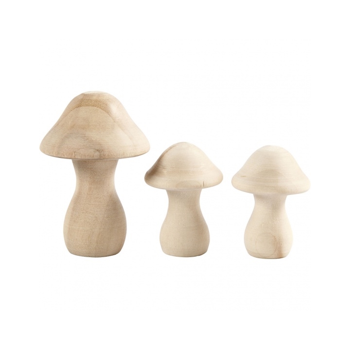 Сет дрвени печурки - 3 парчиња