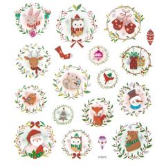 Сет новогодишни налепници 18 парчиња  | Новогодишни венци