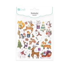 Сет новогодишни налепници 38 парчиња   | Животни во зима